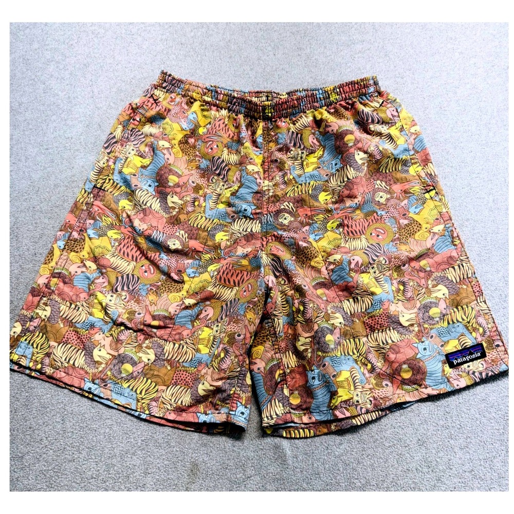 Patagonia Mens S Baggies Shorts Animal Print Swim Trunks Mesh Lined Outdoor